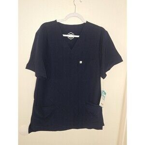 Uniform World Evelyn V-Neck Navy Scrub Top Size‎ Medium Women's NWT